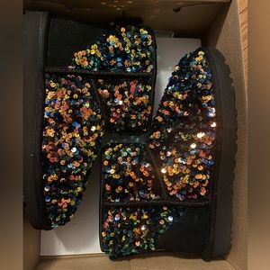 Black Iridescent Sequin Uggs